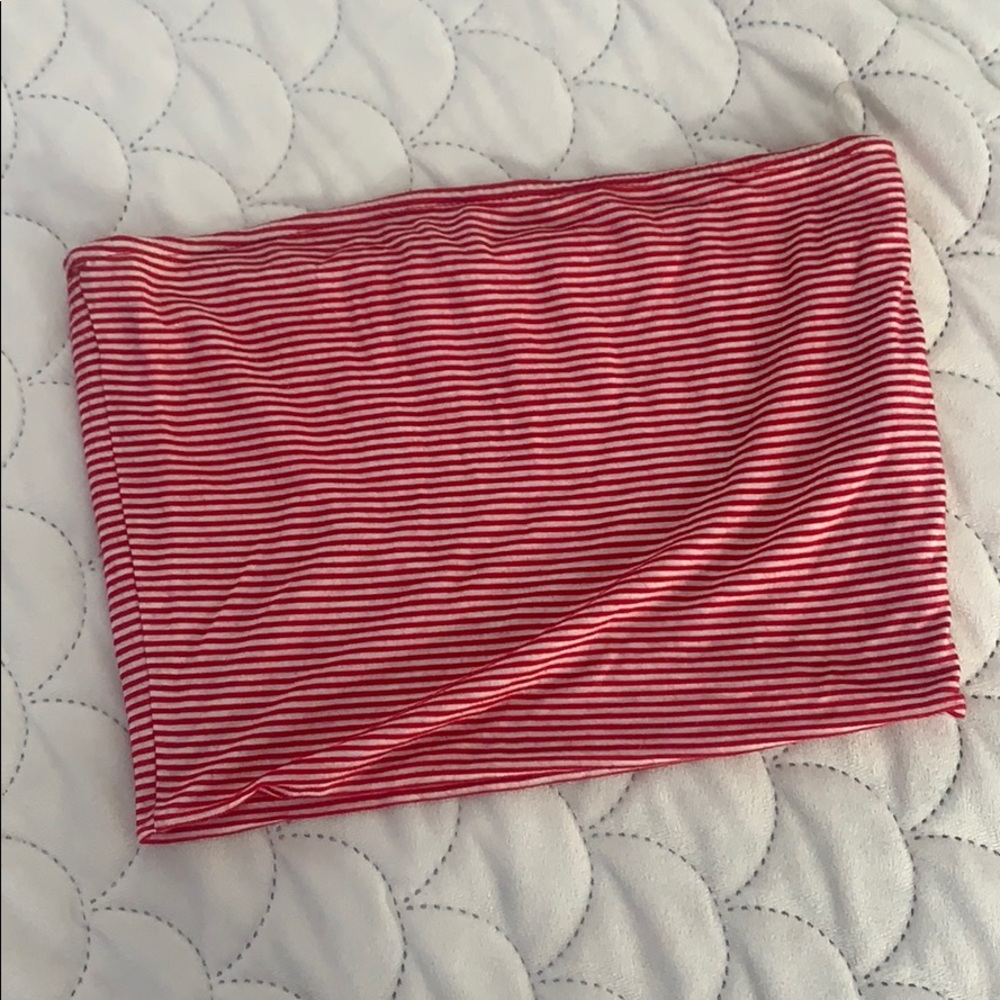 Red and white tube top